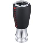Abfer 5スピードカーシフターノブユニバーサルギアスティックシフトレバーハンドルヘッドほとんどの車両に適合（赤）