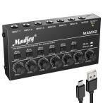 Moukey 低ノイズ 6チャンネル ライン ミニオーディオミキサー、DC 5V、4ステレオウルトラ、サブミキシング用、小規模クラブやバー向け、ギター