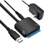 WOSOB SATA USB 変換ケーブル hdd 3.5 usb 2.5/3.5インチ 変換アダプター SSD HDD データ取り出しSATA3 U