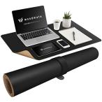 Woodmate пространство . style мир делать настольный коврик [ пространство designer ..] кожа задняя поверхность пробка стол накладка ( черный 60cm × 35cm)
