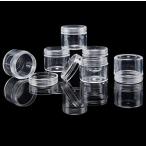 PH PandaHall пластик бисер кейс раунд прозрачный кейс для хранения 15ml небольшое количество . круг кейс пластик кейс мелкие вещи серебряный лента 