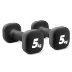 2個セット ダンベル 5kg ブラック 高耐久性 安全設計 筋トレ QBK-5K