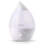 Yokizu 加湿器 小型 卓上 大容量 除菌 アロマ 超音波式 LEDライト しずく型 お手入れしやすい 静音 省エネ 加湿機 次亜塩素酸水対