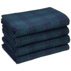 ショッピングバスタオル 無印良品 ふっくらパイルバスタオル(柄)・グリーンチェック 4枚組 60×120cm やわらか 83431976