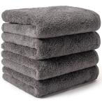 AIFY リゾートタオル 無撚糸フェイスタオル 4枚セット 綿100% ふわふわ 厚手 速乾 吸水 ホテル仕様 長持ち 日本製風 肌にやさしい