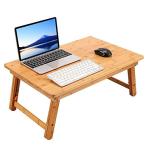ノートパソコンデスク PCスタンド 傷付きにくい 竹製 ベッドテーブル ローテーブル 折りたたみ式 膝上テーブル 高さ調整可能 姿勢 多機能 持