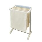 ショッピングPSハンガー 天馬 限られたスペースでもフェイスタオルが5枚干せるシンプルなタオルハンガー 洗濯物干し 式 室内用 タオルスタンド ホワイト 幅40.5×奥行