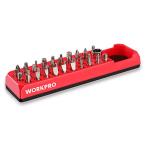WORKPRO ビットオーガナイザー マグネットビットホルダー 六角ドライバービットホルダー 39個収納 強力磁気ベース付き ビット収納用(ビッ