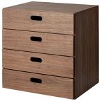 無印良品 スタッキングチェスト 幅37×奥行28×高さ37cm 引出し4段 ウォールナット材突板 12381211