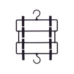 在庫限り特価 S＆F コネクトスカートハンガー シンコハンガー4段 クリップハンガー ブラック