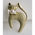 Yahoo! Yahoo!ショッピング(ヤフー ショッピング)金猫 ネコ パール ブローチ 伊勢志摩産 アコヤ真珠　Pearl 誕生日ギフト おしゃれ　　