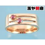 ルビー 2P ライン2本型抜き K18 バンドリング 9.5号 4385