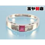 ルビー 1P ハート 型抜き プラチナ リング 7.5号