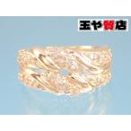 ダイヤ0.50ct パヴェ 2連 デザイン K18 リング 18号 新品同様
