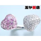 ピンクサファイヤ0.60ct ダイヤ0.4ct ハート リング 13.5号 K18WG ホワイトゴールド 新品同様