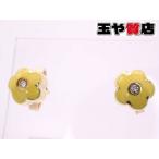 ポンテヴェキオ ダイヤ1P フラワー エナメル イエロー ピアス 750 K18YG イエローゴールド