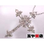 イタリー ITALY ダイヤ1.00ct クロス ペンダント ネックレス K18WG ホワイトゴールド