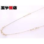 イタリー 美品 ITALY デザイン ロング ネックレス K18YG 18KT イエローゴールド