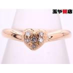 スタージュエリー 美品 ダイヤ0.04ct ハートリング9.5号 K18YG イエローゴールド