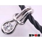 ダイヤ0.148ct ペンダントトップK18WG ホワイトゴールド チョーカー クラスプSV925 シルバー ネックレス