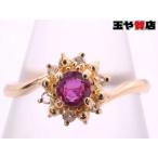 ショッピングルビー ルビー ダイヤ デザインリング 12号 K18YG イエローゴールド