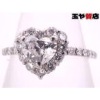 ハートシェイプ ダイヤ0.349ct ダイヤ0.33ct デザインリング10号 pt900 プラチナ