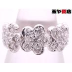  diamond 0.30ct цветок дизайн булавка кольцо для ключей 4 номер K18WG белое золото 
