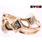 ダイヤ デザインリング 10号 K18YG イエローゴールド