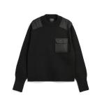 ショッピングタイ タイオン MILITARY CREW NECK KNIT #BLACK [TAION-KN100PML-1] メンズ トップス TAION