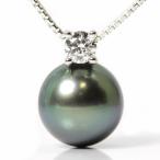 Yahoo! Yahoo!ショッピング(ヤフー ショッピング)TASAKI ブラックパール ペンダント ネックレス 約8mm ダイヤモンド 0.09ct 定価約30万！田崎 14958