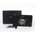 【美品】PRADA プラダ スカル ナイロンポーチ 黒 2M1214 イタリア製  15087