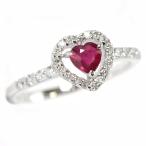Yahoo! Yahoo!ショッピング(ヤフー ショッピング)ハート ルビー ダイヤモンド リング 12号 0.39/0.26ct 18金 ホワイトゴールド 指輪 17730