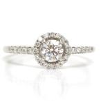 Pt900 ダイヤモンド ヘイローリング リング 8号 0.306/0.13ct 約2.7g プラチナ 指輪 21769