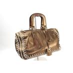 イヴサンローラン YSL★ハンドバッグ メタリックゴールド 61904