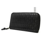 ボッテガヴェネタ ラウンドファスナー長財布 黒 ブラック イントレチャート  70070