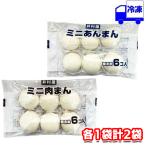 井村屋  ミニ 肉まん ミニ あんまん 中華まん 冷凍 6個入×各1袋 計2袋 業務用 常備食 点心 おやつ パーティ イベント 即食 お手軽