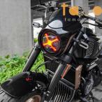 ショッピングハーレー 【並行輸入品】インディアン バイク ヘッド 5.75インチ LEDライト スモークX スタイル レッド カスタムパーツ パーツ アクセサリー