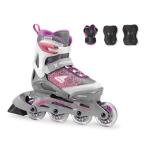 インラインスケート キッズ ジュニア Rollerblade〔ローラーブレード〕COMBO G〔WHITE/PURPLE〕 プロテクター付 サイズ調整可能