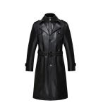 レザーコートラム革コート裏起毛膝丈...