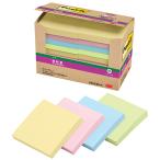 ３Ｍ　ポスト・イット　パワーパック　強粘着ノート　７５×７５ｍｍ　４色混色　パステルカラー　６５４２ＳＳ−Ｋ　１パック（２０冊）