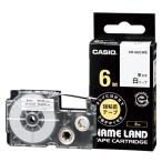 カシオ　ＮＡＭＥ　ＬＡＮＤ　キレイにはがせて下地がかくせる強粘着テープ　６ｍｍ×８ｍ　白／黒文字　ＸＲ−６ＧＣＷＥ　１個
