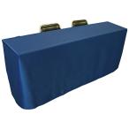 丸金　長机用　防炎テーブルクロス　ボックス型　約１４５×３２０ｃｍ　ロイヤル　ネイビー　１枚（お取寄せ品)