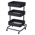 ＹＡＭＡＺＥＮ　バスケットトローリー　幅４６０×奥行３８０×高さ８１０ｍｍ　ブラック　ＬＢＴ−３（ＢＫ）　１台