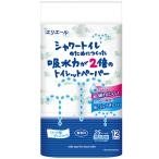 エリエール　シャワートイレのためにつくった吸水力が２倍のトイレットペーパー　ダブル　芯あり　２５ｍ　無香料　７２ロール（１２ロール×６パック）