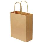 TANOSEE　紙手提袋　丸紐　特小　ヨコ２００×タテ２４５×マチ幅９０ｍｍ　茶無地　１セット（３００枚：５０枚×６パック）