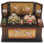 雛人形 コンパクト 若葉中雛人形 木製収納飾り桜(茶) ひな人形 収納