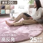 15日P14%〜 ラグ 厚手 高反発 円形 200 おしゃれ 北欧 3畳 ラグマット 丸型 オールシーズン 子供 マット 絨毯 滑り止め付き 床暖房対応 床暖房