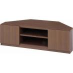不二貿易 TV台 コーナー 幅110cm 隠しキャスター付き ミディアムブラウン 97704