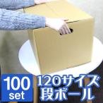 段ボール 120サイズ 100枚 持ち手穴付き 茶色 日本製 引越し 無地 梱包 梱包箱 ダンボール ダンボール箱 衣替え 発送用品 口コミ 高評価