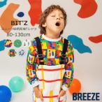 長袖Tシャツ キッズ 男の子 女の子 BREEZE ブリーズ BIT'Z ビッツ ユニーク総柄 綿100％ 80cm-130cm